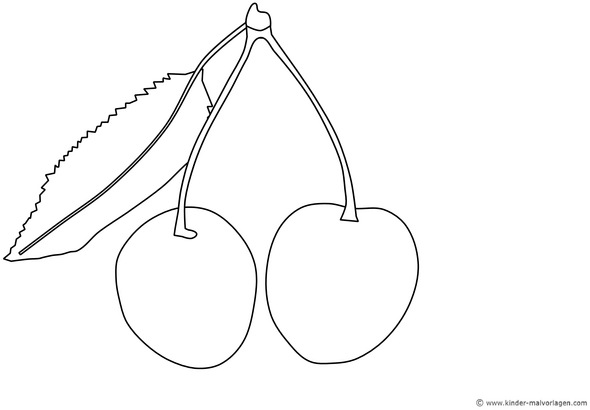 malvorlage-zwei-kirschen-mit-blatt