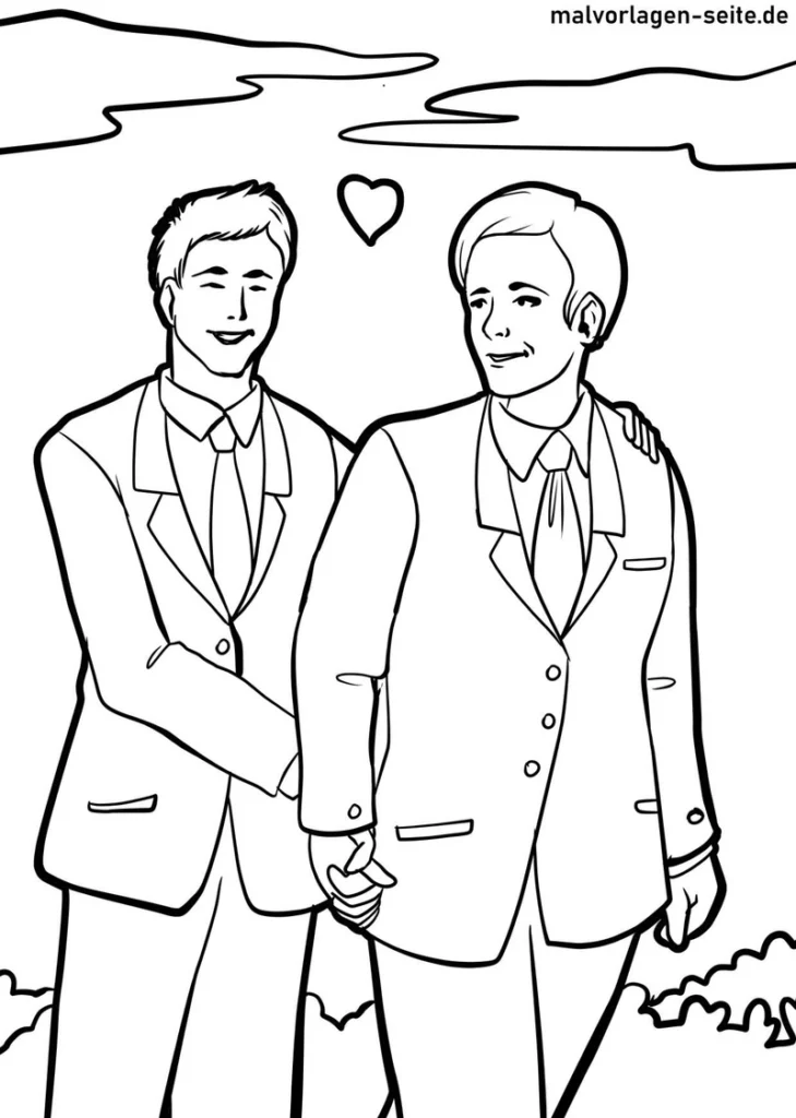 malvorlage-zwei-maenner-in-anzuge-mit-herz