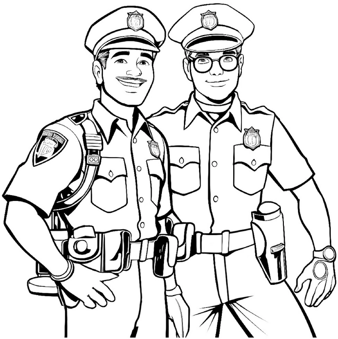 malvorlage-zwei-polizisten-zum-ausmalen