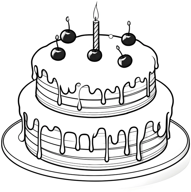 malvorlage-zwei-stoeckige-geburtstagstorte