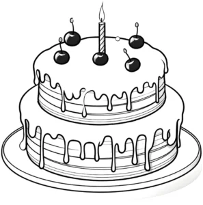 malvorlage-zweistoekige-geburtstagstorte-mit-kerze
