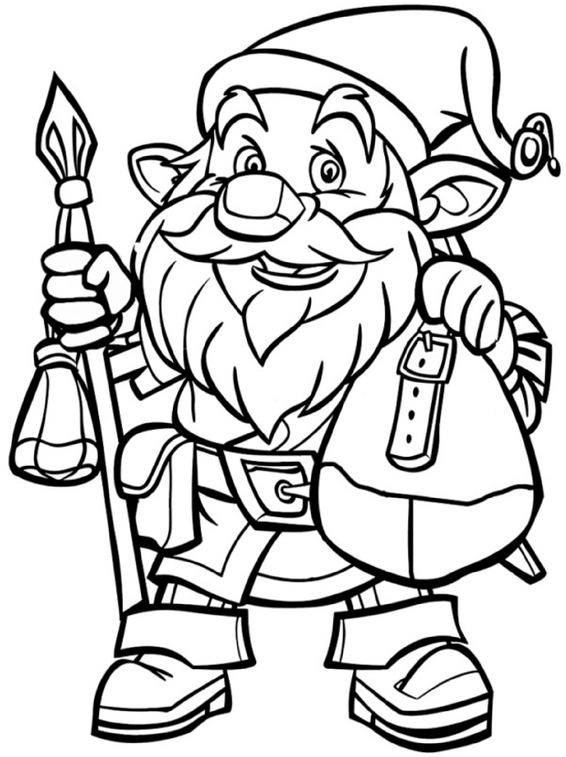 malvorlage-zwerg-mit-tasche-und-stab