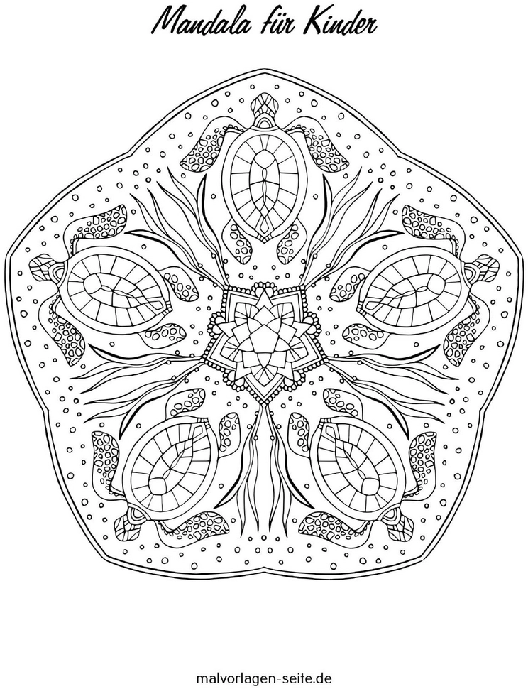 mandala-fuer-kinder-schildkroeten-und-pflanzen