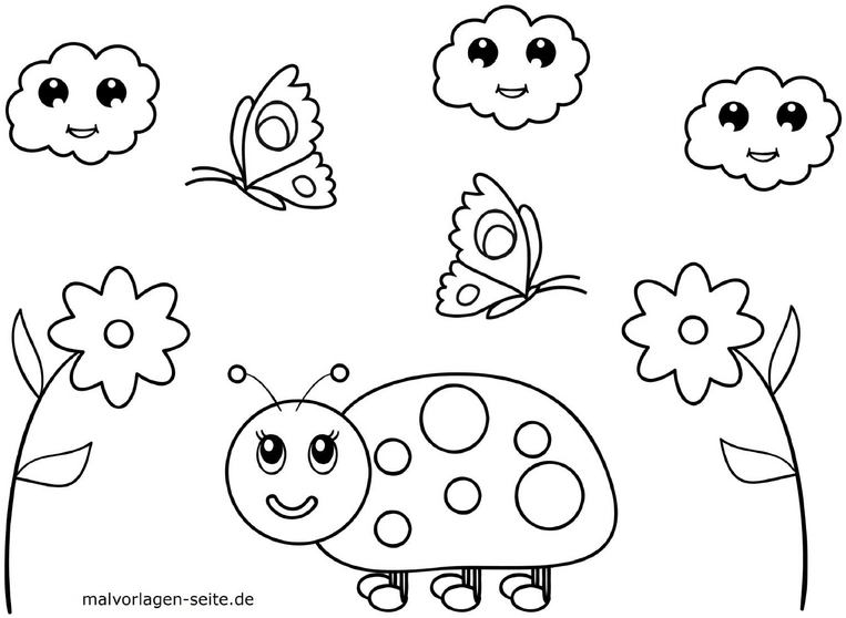 marienkaefer-blumen-schmetterlinge-ausmalvorlage