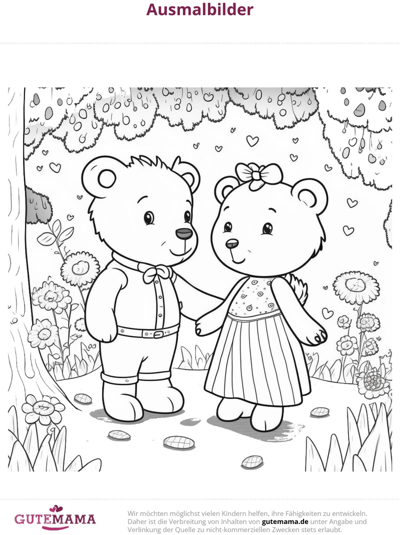 maulvorlage-baeren-herzen-unter-einem-baum