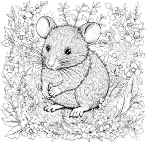 maus-in-blumen-ausmalvorlage