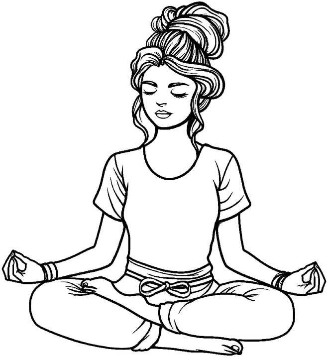 meditative-frau-yoga-pose-malen