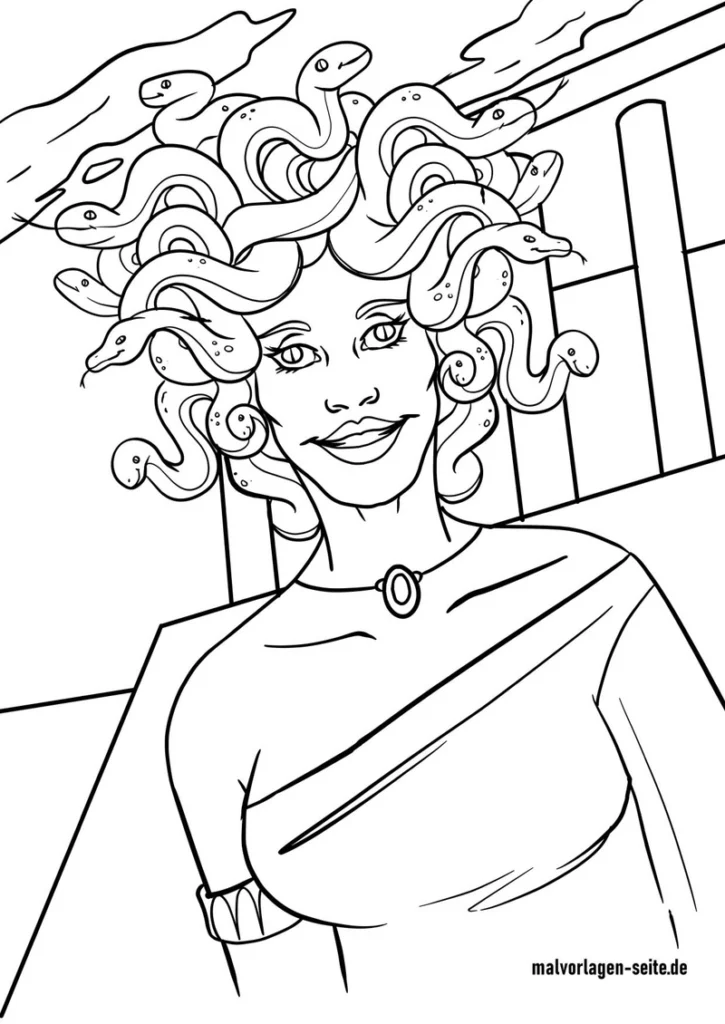 medusa-mit-schlangen-haarschnitt-malvorlage