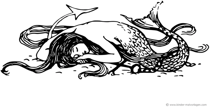 meerjungfrau-schlummernd-ausmalvorlage