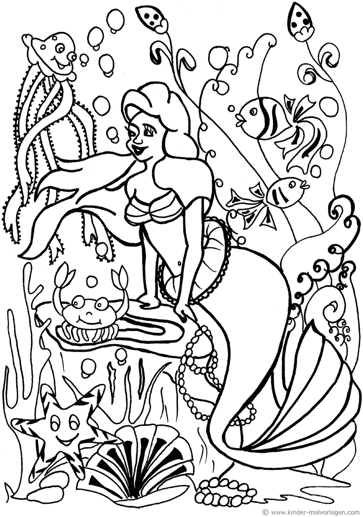 meerjungfrau-und-meeresfreunde-ausmalvorlage