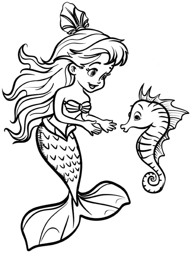 meerjungfrau-und-seepferdchen-malen-vorlage