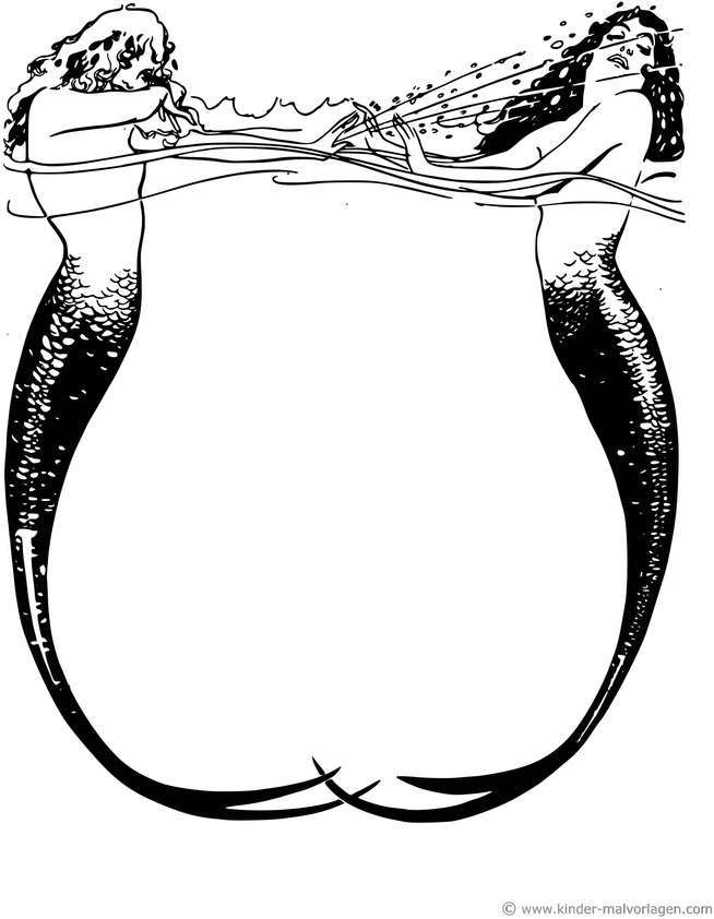 meerjungfrauen-im-wasser-kreative-malvorlage
