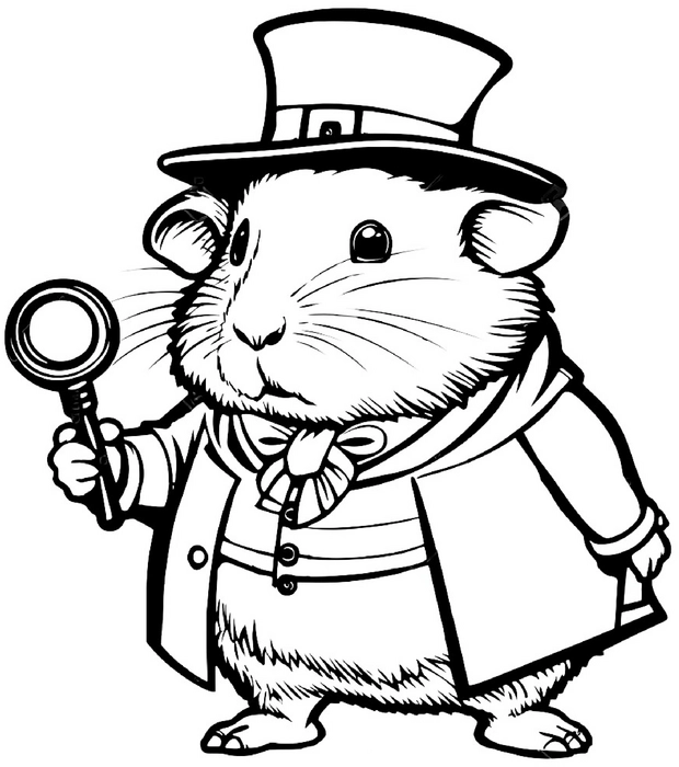 meerschweinchen-detektiv-mit-lupe-malen