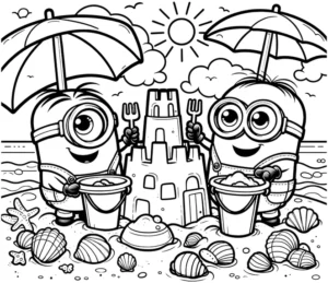 minions-am-strand-sandburg-bauen