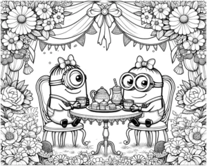 minions-bei-teeparty-und-blumen