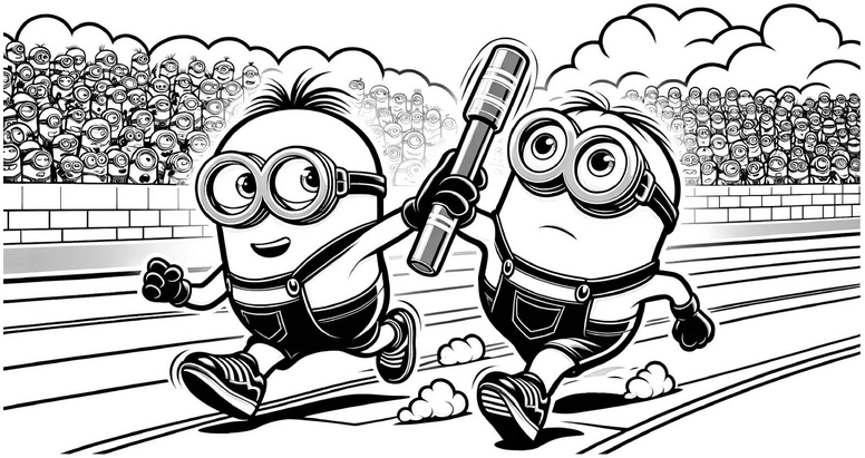 minions-beim-wettlauf-ausmalvorlage