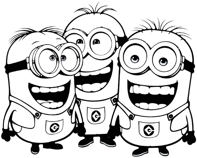 minions-drei-fruehliche-figuren-zum-ausmalen