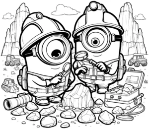 minions-im-bergbau-mit-kristallen-ausmalbild