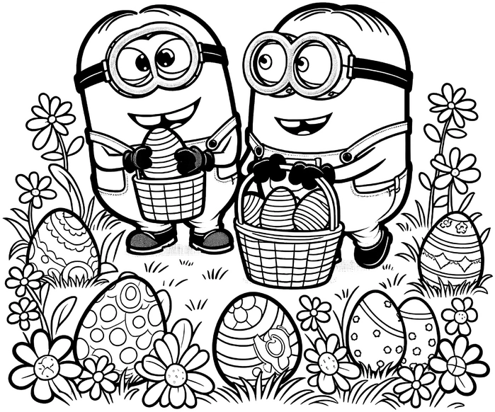 minions-ostereier-sammeln-malen