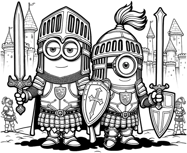 minions-ritter-ausmalvorlage