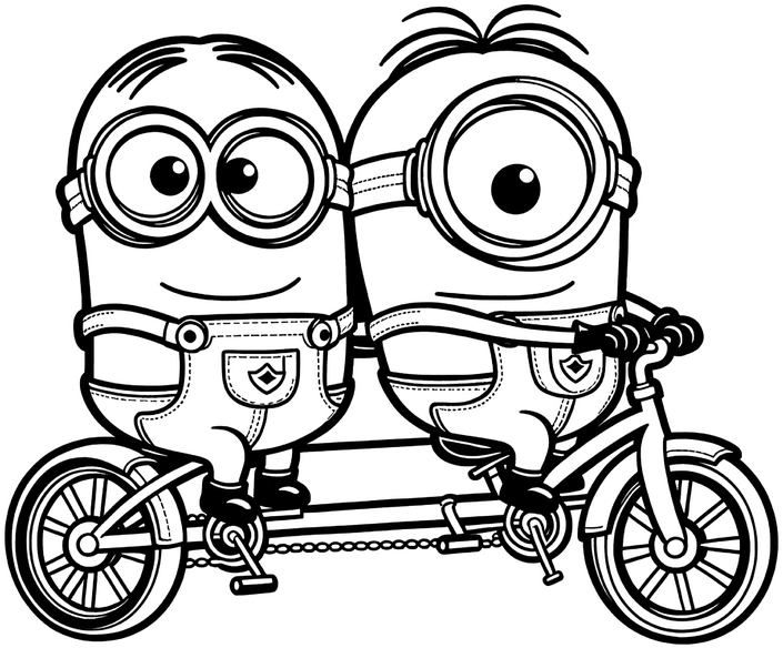 minions-tandemfahrrad-malvorlage