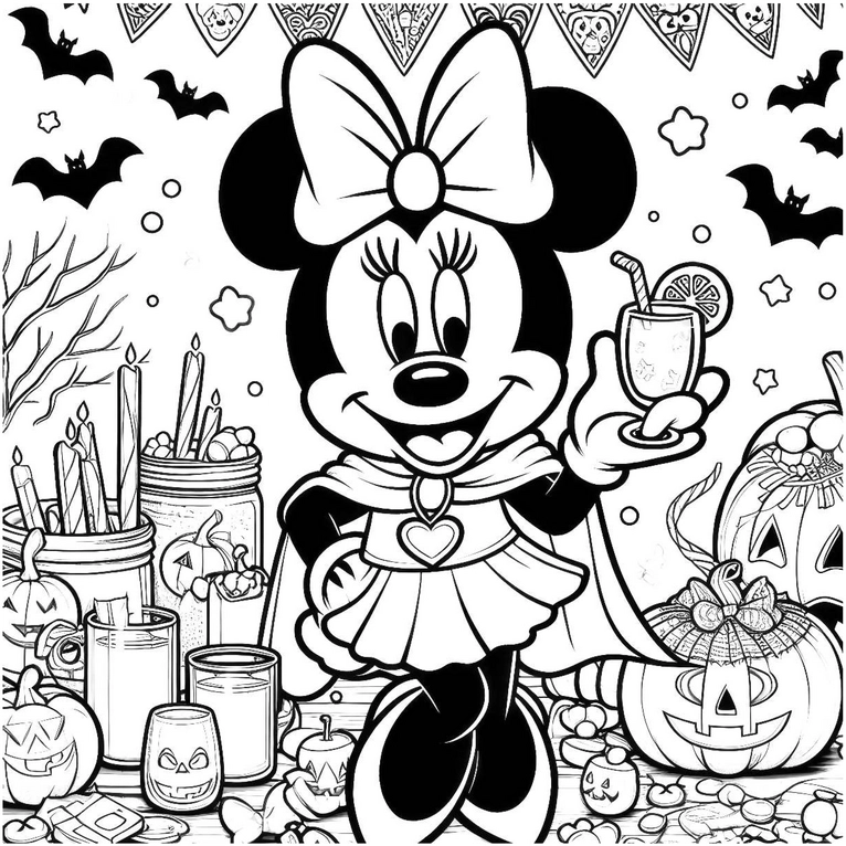 minnie-maus-halloween-ausmalvorlage