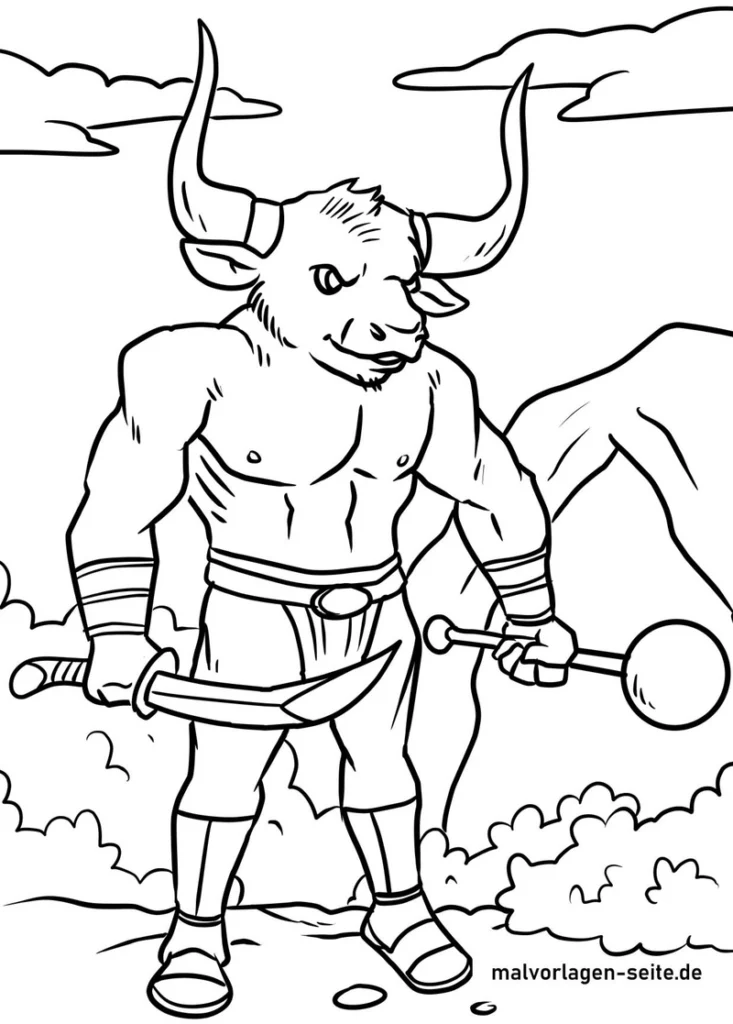 minotaurus-mit-horn-und-schwert-fuer-kinder