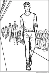 mode-model-auf-dem-laufsteg-ausmalvorlage