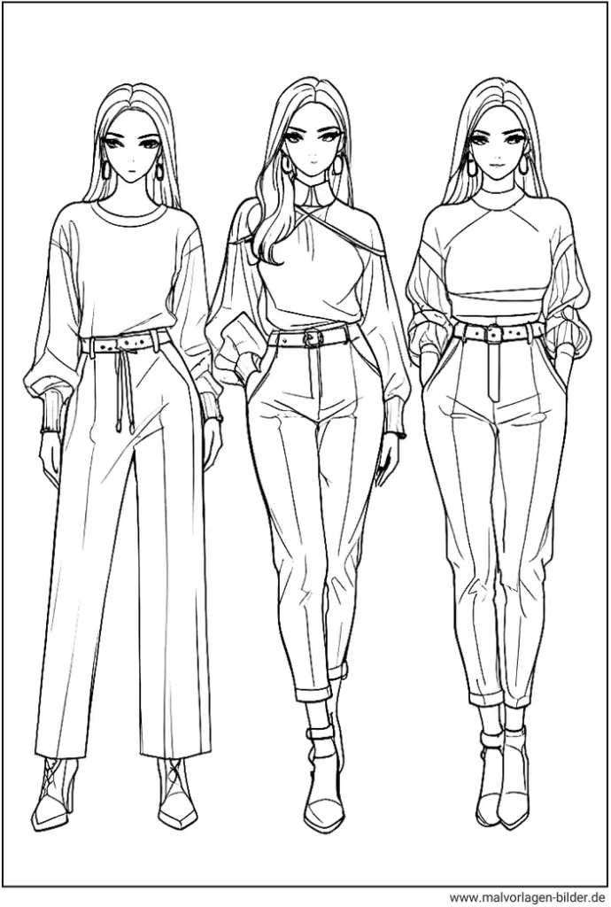 mode-outfits-ausmalvorlage