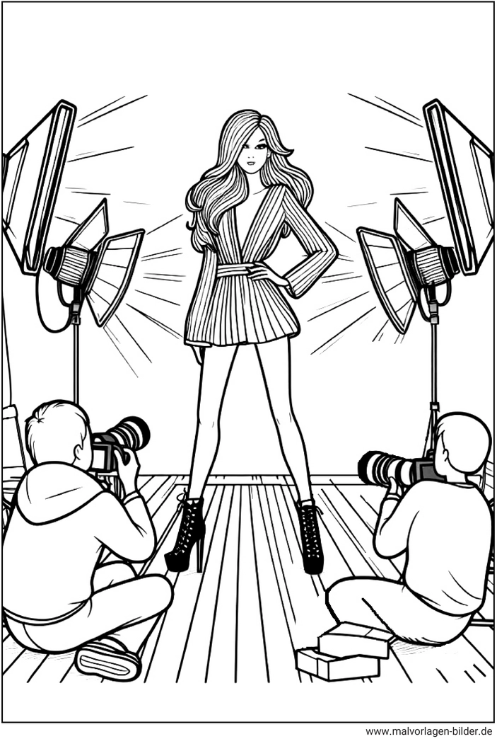 model-fotoshooting-ausmalbild
