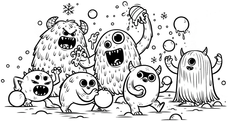 monster-im-schnee-ausmalvorlage