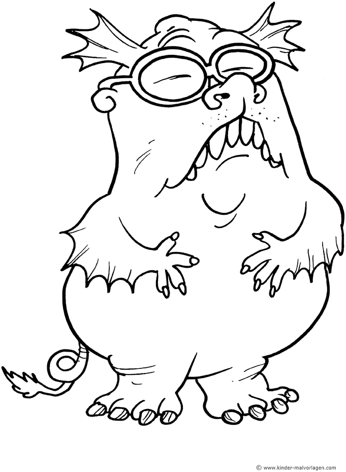 monster-mit-brille-und-fluegel-ausmalvorlage