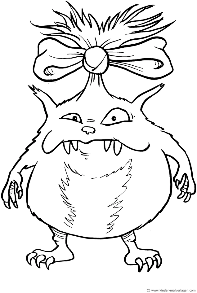 monster-mit-haarschopf-ausmalvorlage