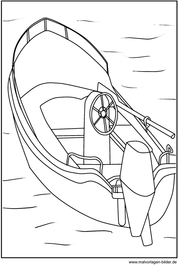 motorboot-auf-wellen-steuerrad-aussenbordmotor