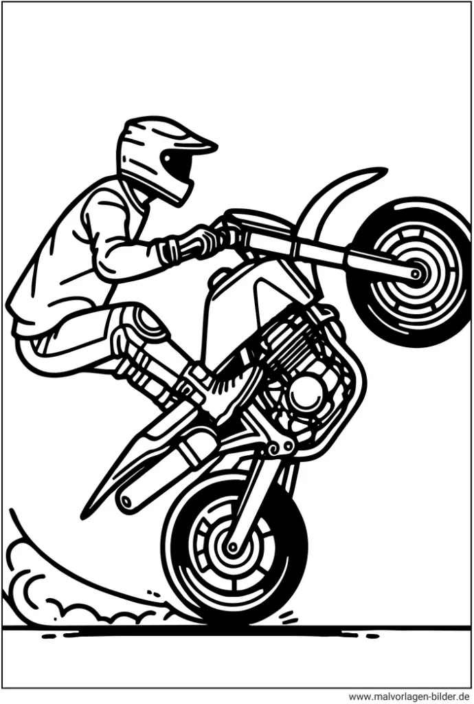 motorradfahrer-auf-dem-hinterrad-ausmalvorlage