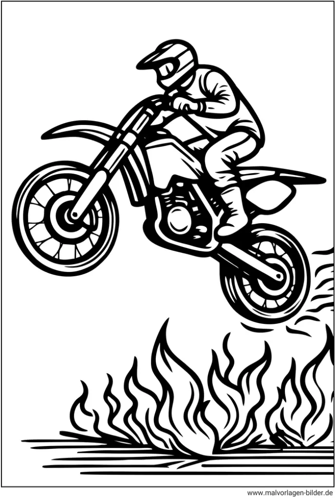 motorradfahrer-in-der-luft-mit-flammen-ausmalvorlage