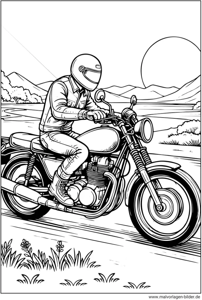 motorradfahrer-in-der-natur-malvorlage