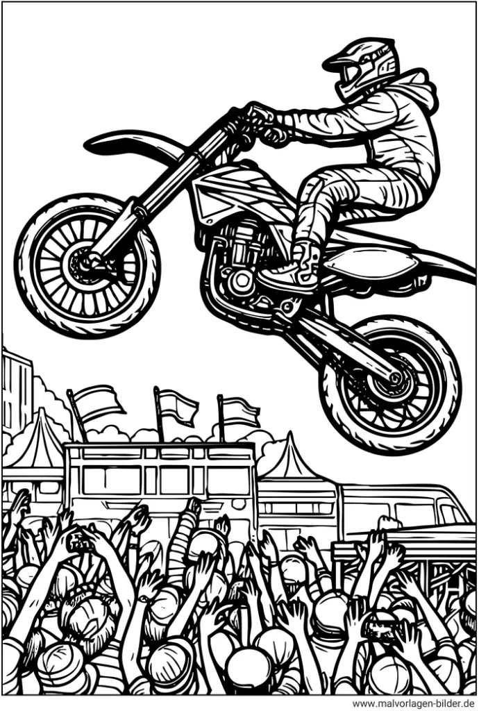 motorradfahrer-stunt-ausmalbild