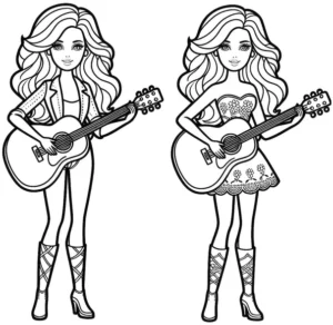 musikalische-figuren-mit-gitarren-ausmalbild