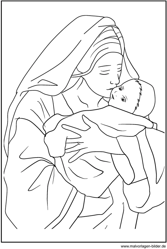 mutter-kind-szene-familienwerte-ausmalen