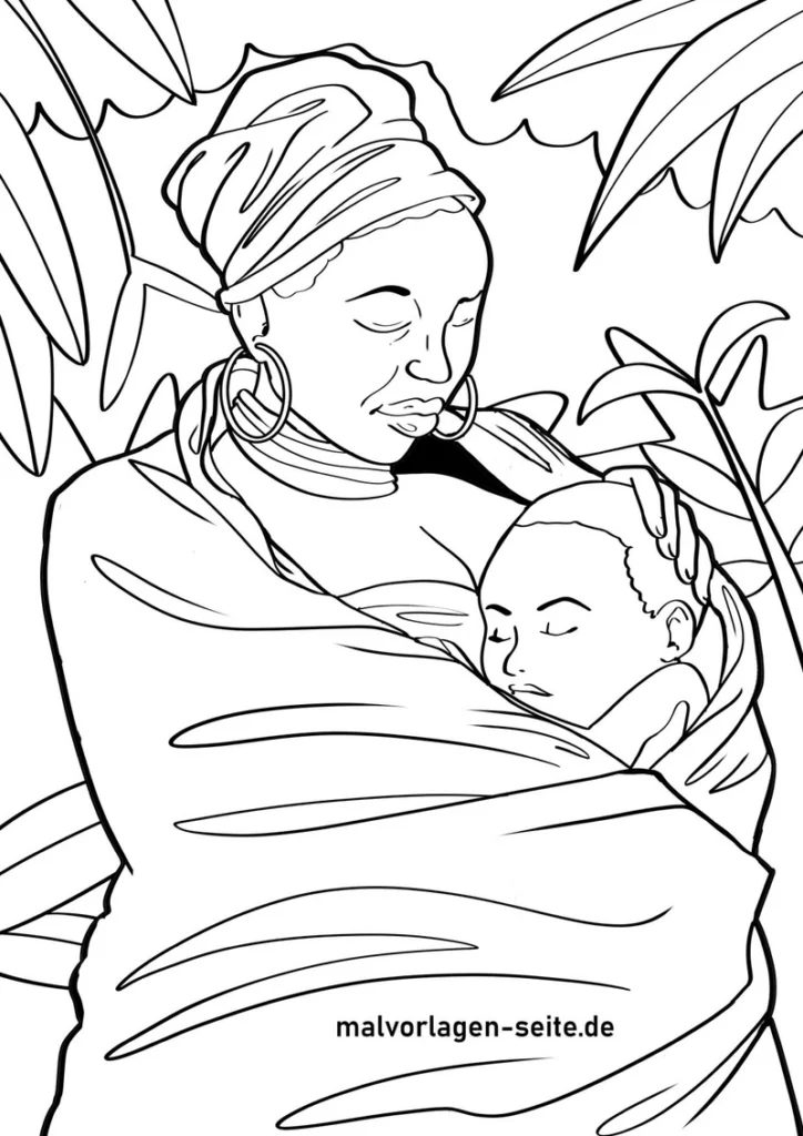 mutter-mit-baby-in-arm-und-pflanzen