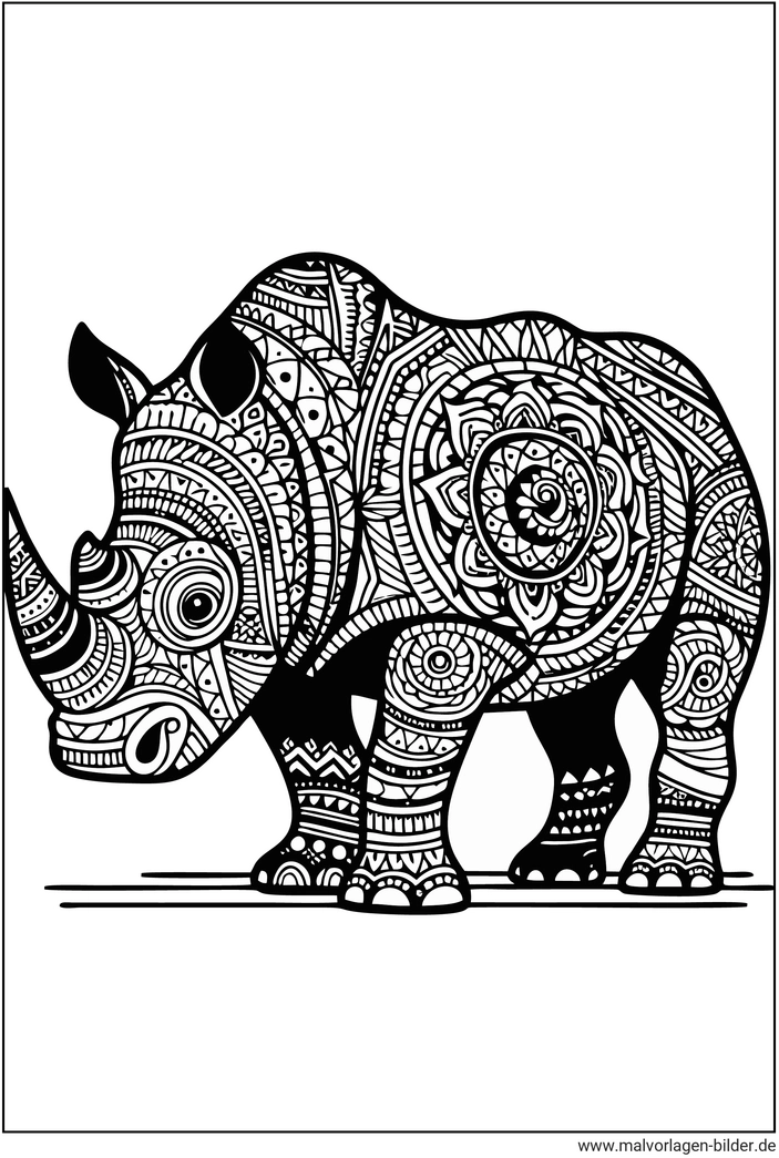 nashorn-mit-mustern-ausmalvorlage