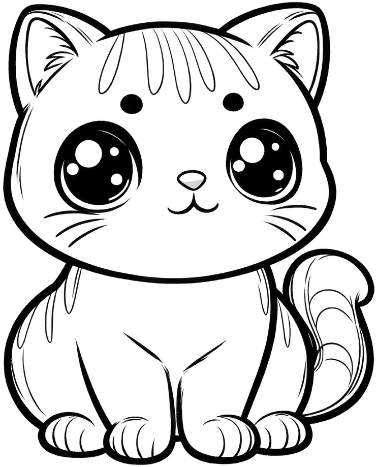 niedliche-katze-ausmalbild-vorlage