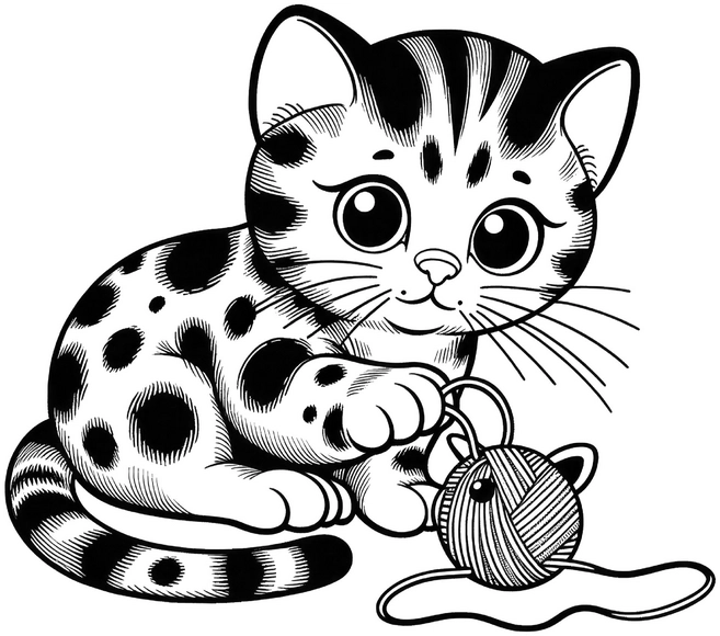 niedliche-katze-mit-wollknaeuel-ausmalvorlage