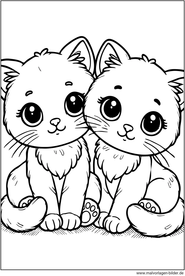 niedliche-katzen-ausmalvorlage