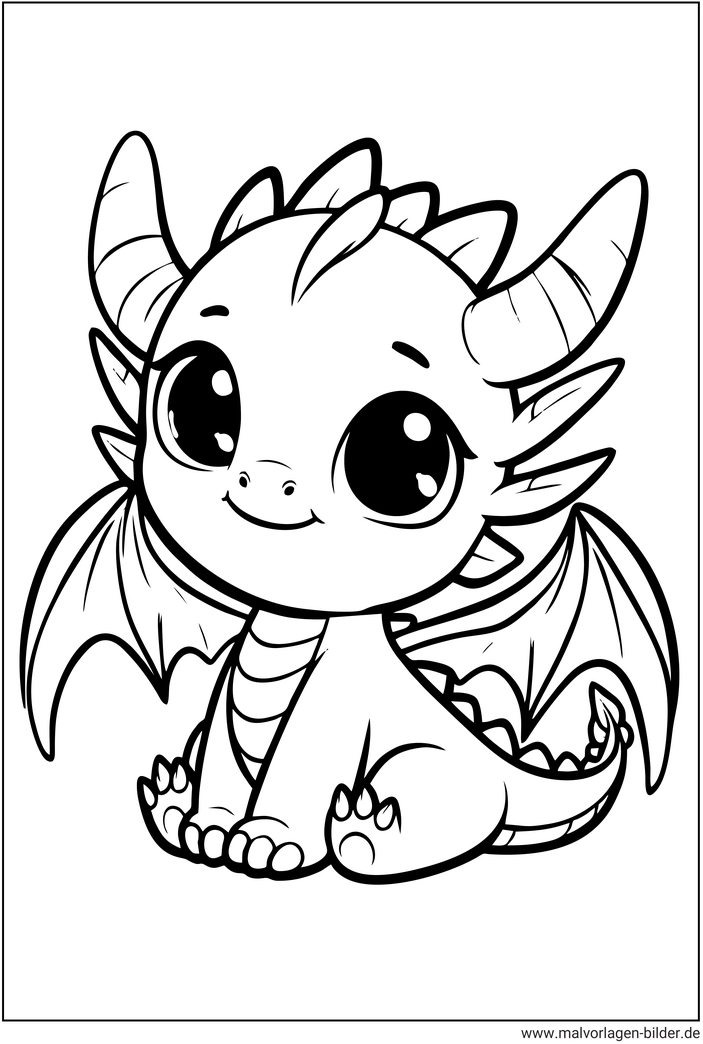 niedlicher-drache-ausmalbild