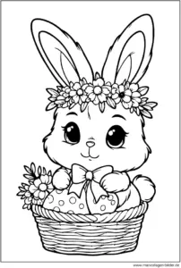 niedlicher-hase-im-korb-mit-ostereiern
