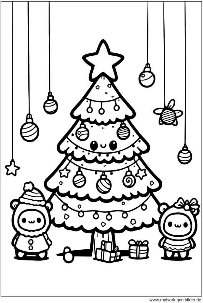 niedlicher-weihnachtsbaum-ausmalvorlage