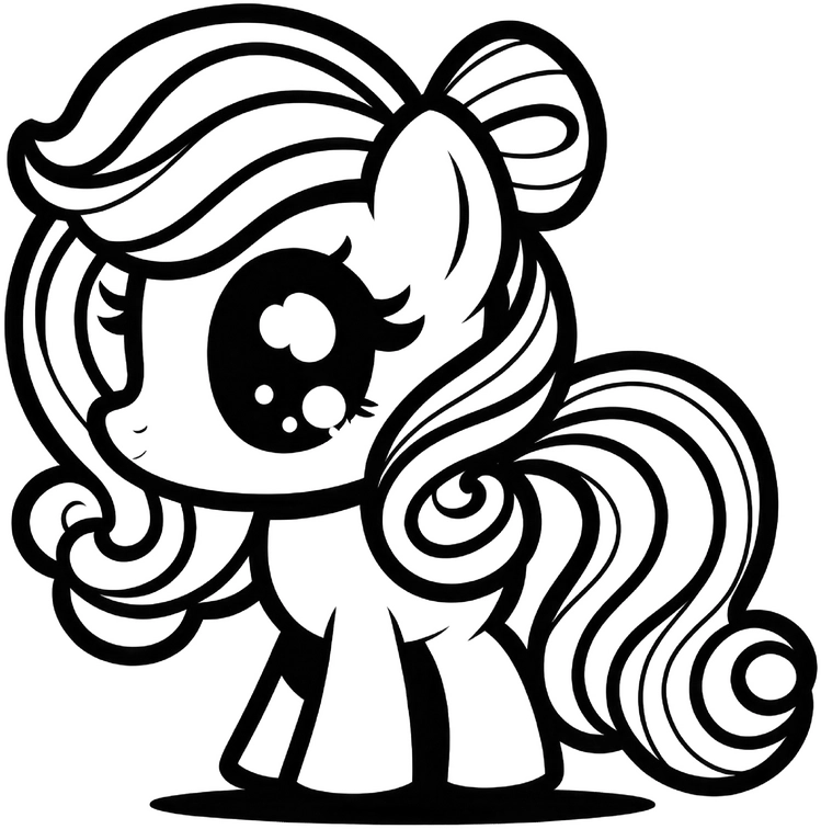 niedliches-pony-ausmalbild-vorlage