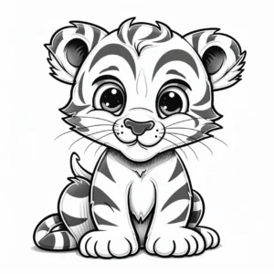 niedliches-tigerbaby-malvorlage